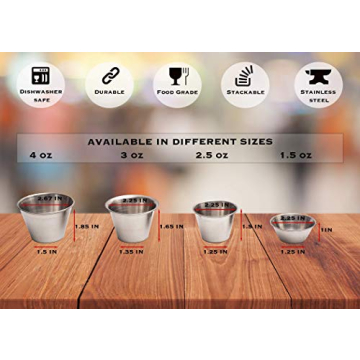 EHOMEA2Z Stainless Steel Ramekins for Condiments Cups