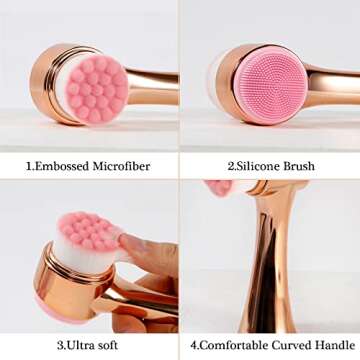 Beomeen 2-in-1 Face Brush for Cleansing & Exfoliating