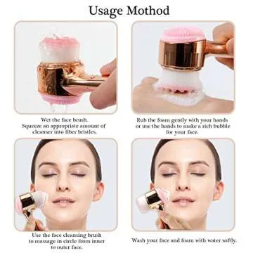 Beomeen 2-in-1 Face Brush for Cleansing & Exfoliating