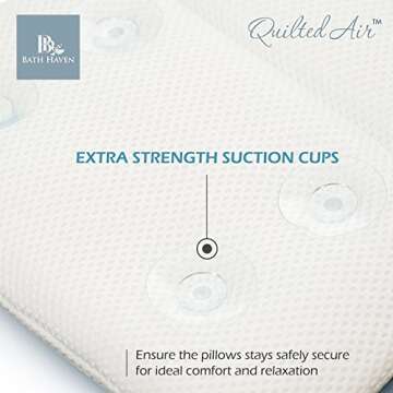 Bath Pillow Bathtub Pillow Back Neck Support Pillow, Spa Cushion for Tub, Relaxing Headrest Bath Pillow, Portable Washable Bathtub Accessories with 3D Air Mesh Thick Soft Bath Pillow (Classic)