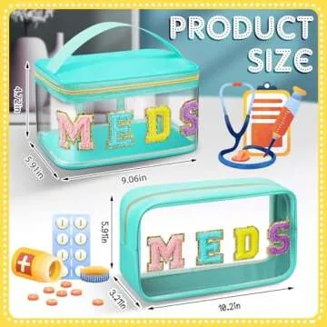 Chic Geetery Clear Makeup Bags with Chenille Patches