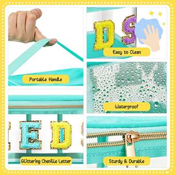 Chic Geetery Clear Makeup Bags with Chenille Patches