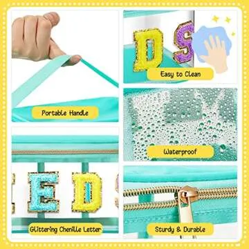 Chic Geetery Clear Makeup Bags with Chenille Patches