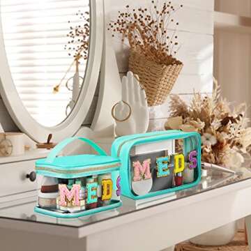 Chic Geetery Clear Makeup Bags with Chenille Patches