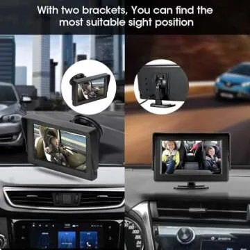 Baby Car Camera 4.3'' HD Baby Car Mirror Seat Camera Car Monitored Mirror Night Vision with Wide View Angle, Aimed at Baby, Plug and Play Car Camera for Baby Car Seat Rear Facing