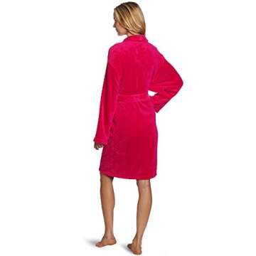 Seven Apparel Hotel Spa Collection Herringbone Textured Plush Robe, Bright Fuchsia Pink