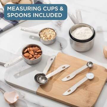 Stainless Steel Mixing Bowls Set with Measuring Tools and Whisk