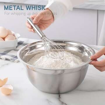 Stainless Steel Mixing Bowls Set with Measuring Tools and Whisk