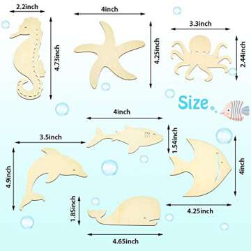 Explore WILLBOND Ocean Animal Wooden Cutouts 28pcs for Creative Fun