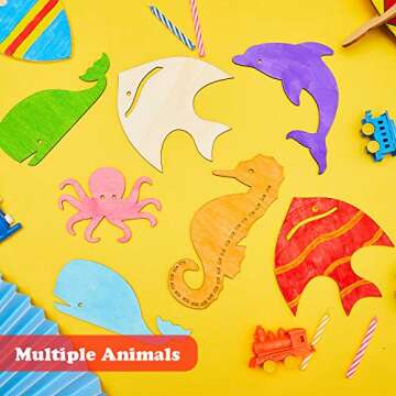 Explore WILLBOND Ocean Animal Wooden Cutouts 28pcs