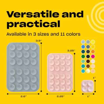 OCTOBUDDY MAX Silicone Suction Phone Case Adhesive Mount - Hands-Free, Strong Grip Holder for Selfies and Videos - Durable, Easy to Use - iPhone and Android Compatible - 2.6″ x 3.9″, Ultimate Grey