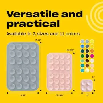 OCTOBUDDY MAX Silicone Suction Phone Case Adhesive Mount - Hands-Free, Strong Grip Holder for Selfies and Videos - Durable, Easy to Use - iPhone and Android Compatible - 2.6″ x 3.9″, Ultimate Grey