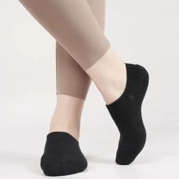 No Show Socks Women Non Slip Low Cut Liner Sports Casual Socks 6 Pairs (Black)
