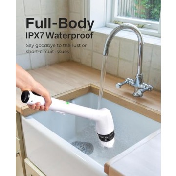 LyriFine Electric Spin Scrubber IPX7 Waterproof Bathroom Cleaner