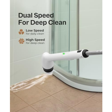 LyriFine Electric Spin Scrubber IPX7 Waterproof Bathroom Cleaner