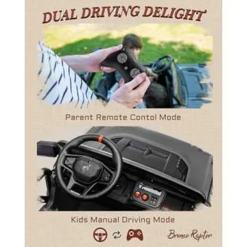 First Ride On 24V Ride on Toys for Big Kids, Licensed Ford Bronco Raptor Electric Car 2 Seater with Remote Control, Kids Ride on Cars w/ 2-Seater, 4.3 Mph Max Speed, Soft Start Function (24V, Black)