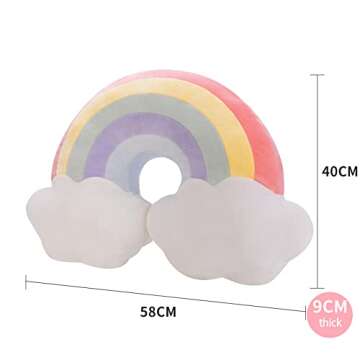 JIANEEXSQ Cloud Rainbow Shaped Pillow Home Decorative Creative Cushion Plush Stuffed Pillow Candy Co...