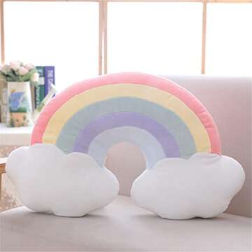 Colorful Cloud Rainbow Shape Plush Pillow for Kids