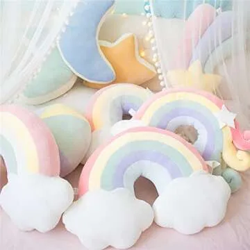 Colorful Cloud Rainbow Shape Plush Pillow for Kids