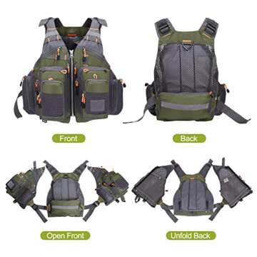 LIXADA Adjustable Fly Fishing Vest for Men and Women