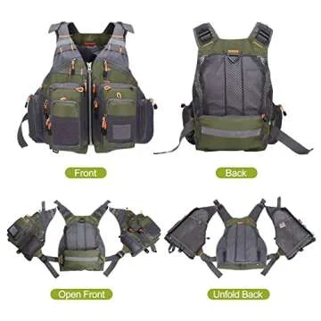 LIXADA Adjustable Fly Fishing Vest for Men and Women