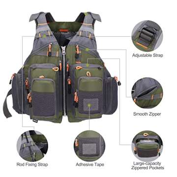 LIXADA Adjustable Fly Fishing Vest for Men and Women