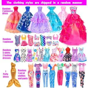 ebuddy 105 Pcs Doll Closet Wardrobe Set Closet Playest Toys Doll Clothes and Accessories for 11.5 Inch Girl Doll Including Wardrobe,Shoes Rack,Dress,Shoes Hangers,Necklace (No Doll)