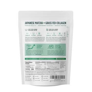 Jade Leaf Matcha Café Style Collagen Matcha Latte Green Tea Powder, Unsweetened, Sugar Free, Premiu...