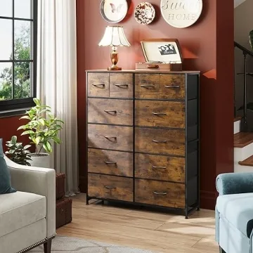 WLIVE Tall Dresser with 12 Spacious Drawers for Bedrooms