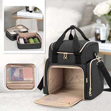 LUXJA Travel Makeup Bag with Removable Cases