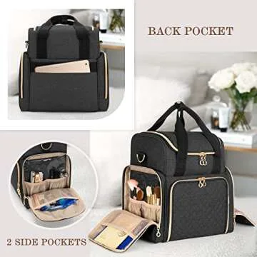 LUXJA Travel Makeup Bag with Removable Cases