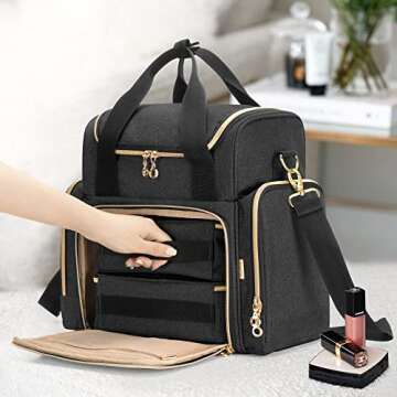 LUXJA Travel Makeup Bag with Removable Cases