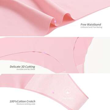 DEANGELMON Seamless Thongs for Women No Show Thong Underwear Women Comfortable Multiple Pack