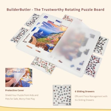 BuilderButler 360° Rotating Puzzle Board with Drawers