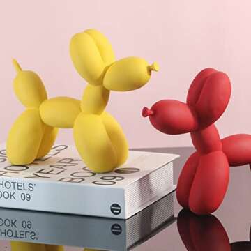 orenm Balloon Dog Sculpture,Resin Creative Cute Animal Crafts Figurine Balloon Dog Shaped Statue Art...