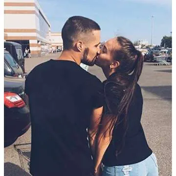 Matching Couple Shirts-The BOSS&The Real BOSS Shirts-His&Her Shirts (Black, Men-L+Women-S)