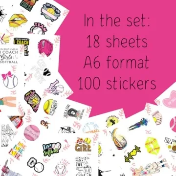 BulbaCraft 100Pcs Softball Stickers for Girls - Ultimate Waterproof Vinyl Collection
