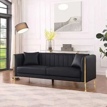 FOTOSOK 78'' Sofa - Elegant Faux Leather Comfort