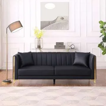 FOTOSOK 78'' Sofa - Elegant Faux Leather Comfort