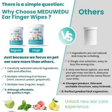 MEDUWEDU Ear Cleaner Finger Wipes for Dogs & Cats