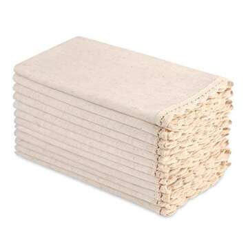 Ramanta Home Cloth Dinner Napkins Set of 12 Cotton Flax Fabric 20x20 Inch - Washable Fall Colors Table Linen Napkin for Christmas, Thanksgiving, Wedding, Cocktails or Everyday Use - Natural