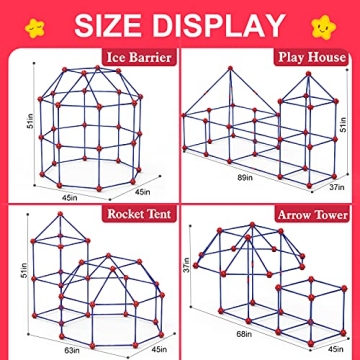 STEM Fort Building Kit for Kids 140 Pcs Creative Gift