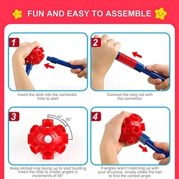 STEM Fort Building Kit for Kids 140 Pcs Creative Gift