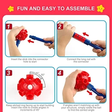 STEM Fort Building Kit for Kids 140 Pcs Creative Gift