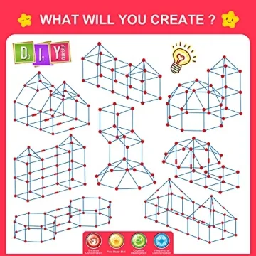 STEM Fort Building Kit for Kids 140 Pcs Creative Gift