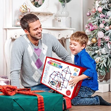 STEM Fort Building Kit for Kids 140 Pcs Creative Gift