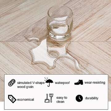 Oxdigi Peel and Stick Herringbone Vinyl Flooring Roll 23"x 118"/19 Sq.Ft, Self Adhesive Vinyl Floor Tiles Wood Plank Flooring Waterproof Wear-Resistant for Any Room, DIY Floor Coverings, Light Wood