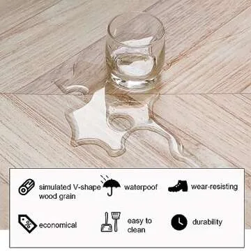 Oxdigi Peel and Stick Herringbone Vinyl Flooring Roll 23"x 118"/19 Sq.Ft, Self Adhesive Vinyl Floor Tiles Wood Plank Flooring Waterproof Wear-Resistant for Any Room, DIY Floor Coverings, Light Wood