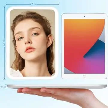 Gtinli 360° Rotating LED Makeup Mirror Rechargeable Travel Vanity Mirror with Lights Dimmable 3 Color LED and Brightness Portable Mirror for Desk Lighted Compact Travel Mirror with Touch Screen