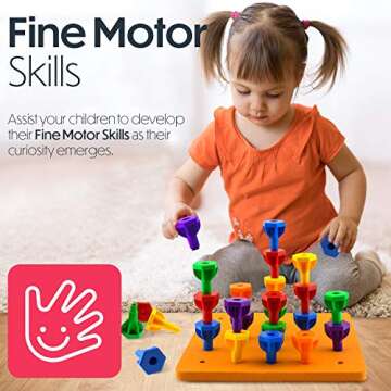 Pegs Board Game Set Jumbo Pack for Toddlers - 48 Pegs & 2 Boards